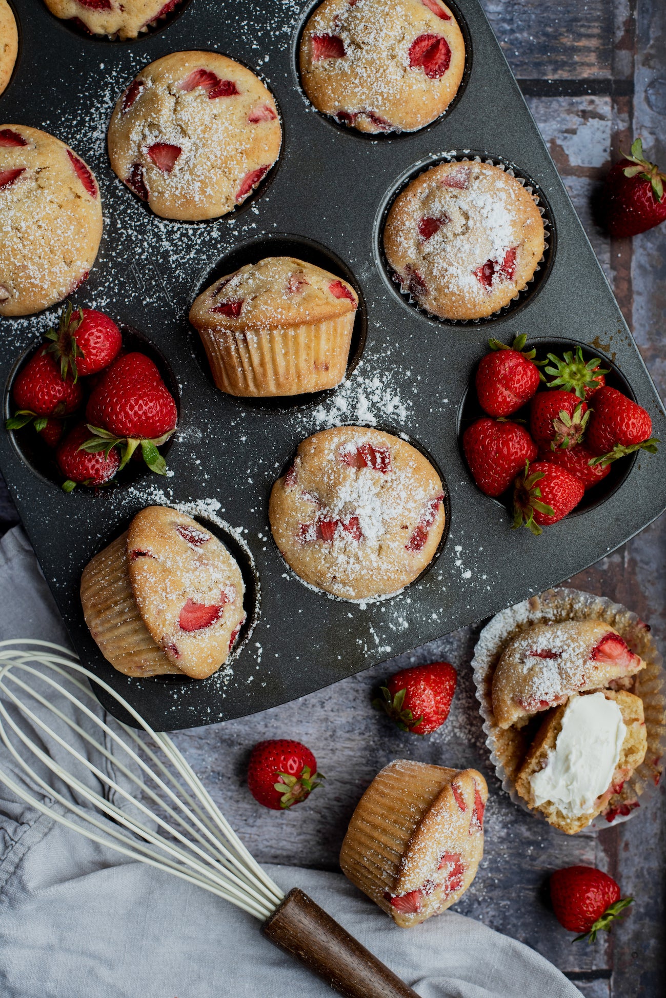 glutenfreie Erdbeer Muffins senza glutine fragola