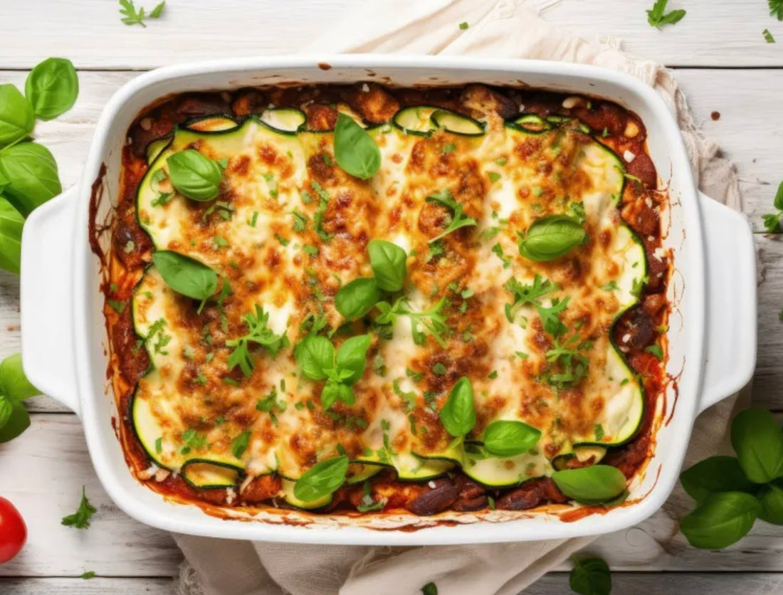 Glutenfreie Zucchini Lasagne mit Hackfeisch (Low Carb)