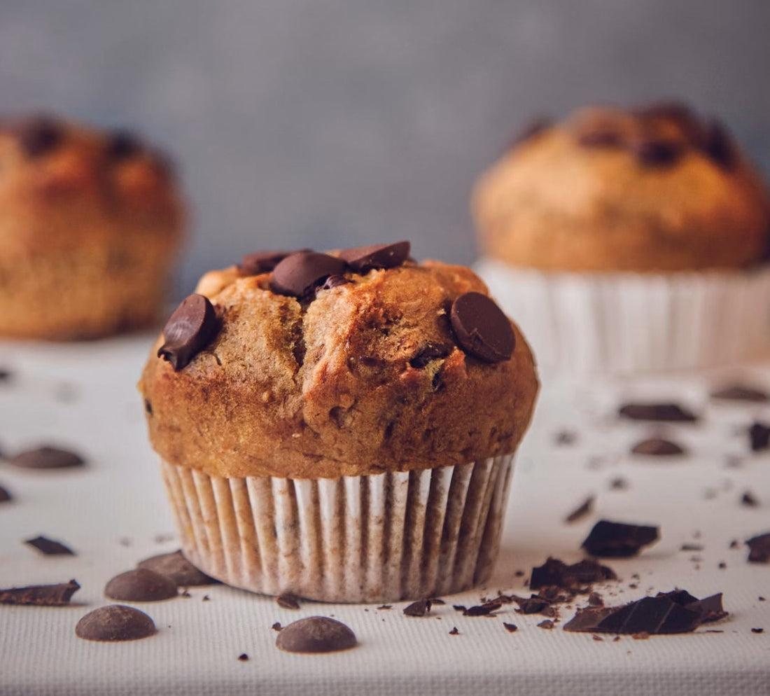 Glutenfreie Schokoladenmuffins mit extra Schokostückchen