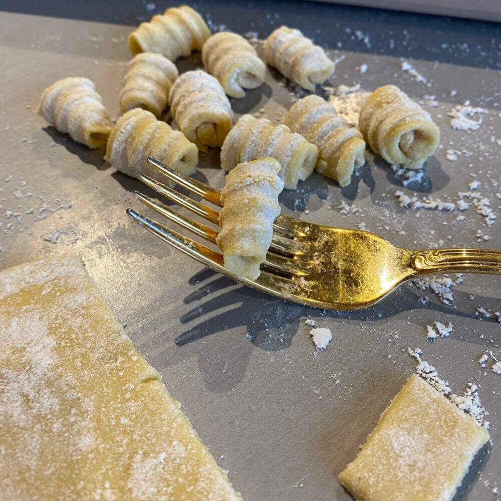 Glutenfreie handgemachte Cavatelli Nudeln