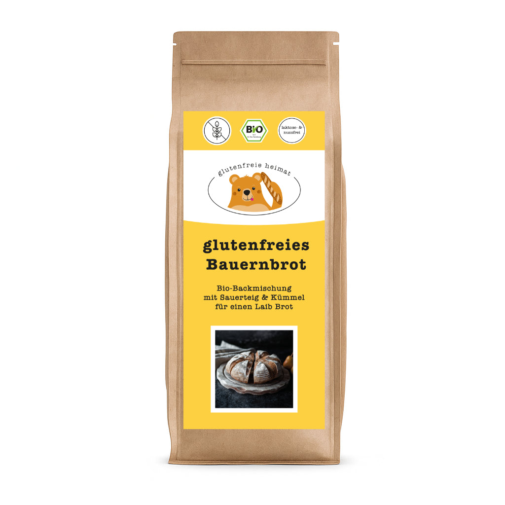 gluten-free farmer's bread - organic baking mix with sourdough and caraway