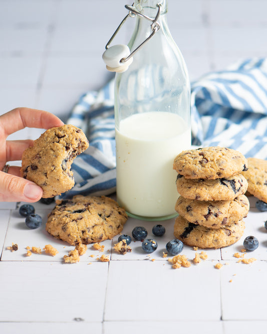 glutenfreie Blaubeer-Cookies gluten-free blueberry Cookies biscotti ai mirtilli senza glutine